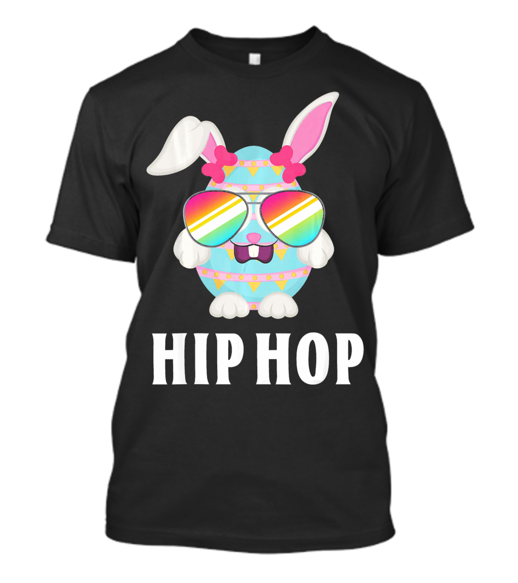 Hip Hop Bunny Egg Sunglasses Cute Easter T-Shirt