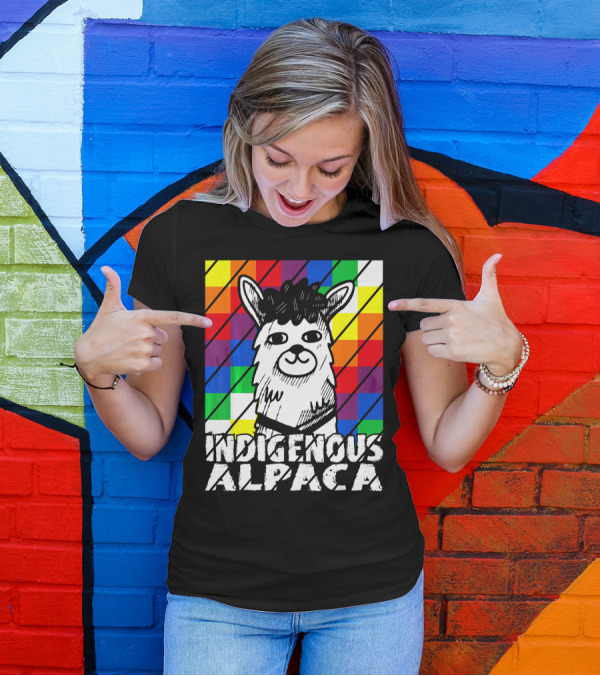 Indigenous Alpaca Wiphala Flag Andean Ll Vibrant Colorful T-Shirt