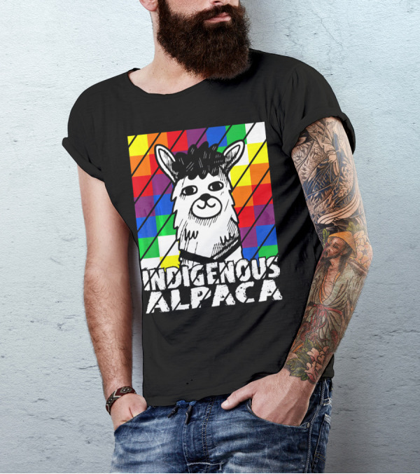 Indigenous Alpaca Wiphala Flag Andean Ll Vibrant Colorful T-Shirt