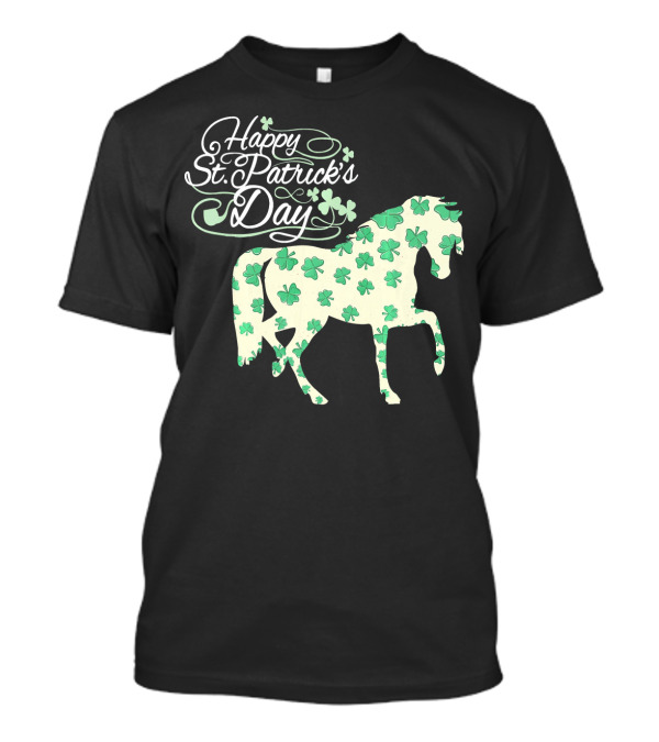 Happy St. Patrick's Day Horse Clover T-Shirt