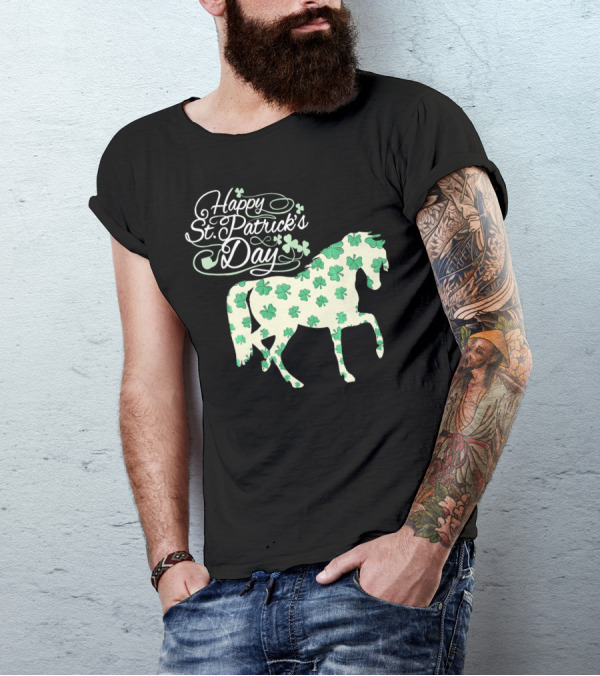 Happy St. Patrick's Day Horse Clover T-Shirt