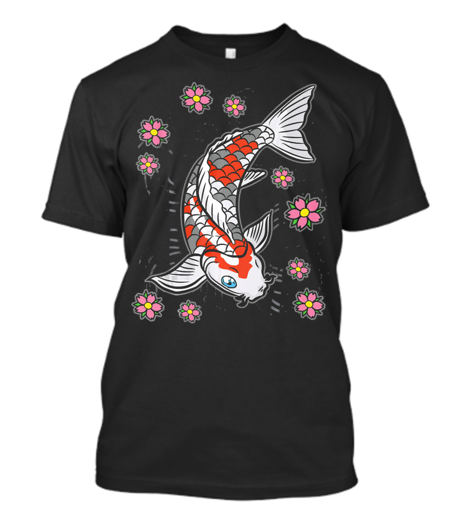 Koi Fish Carp With Cherry Blossom Garden T-Shirt