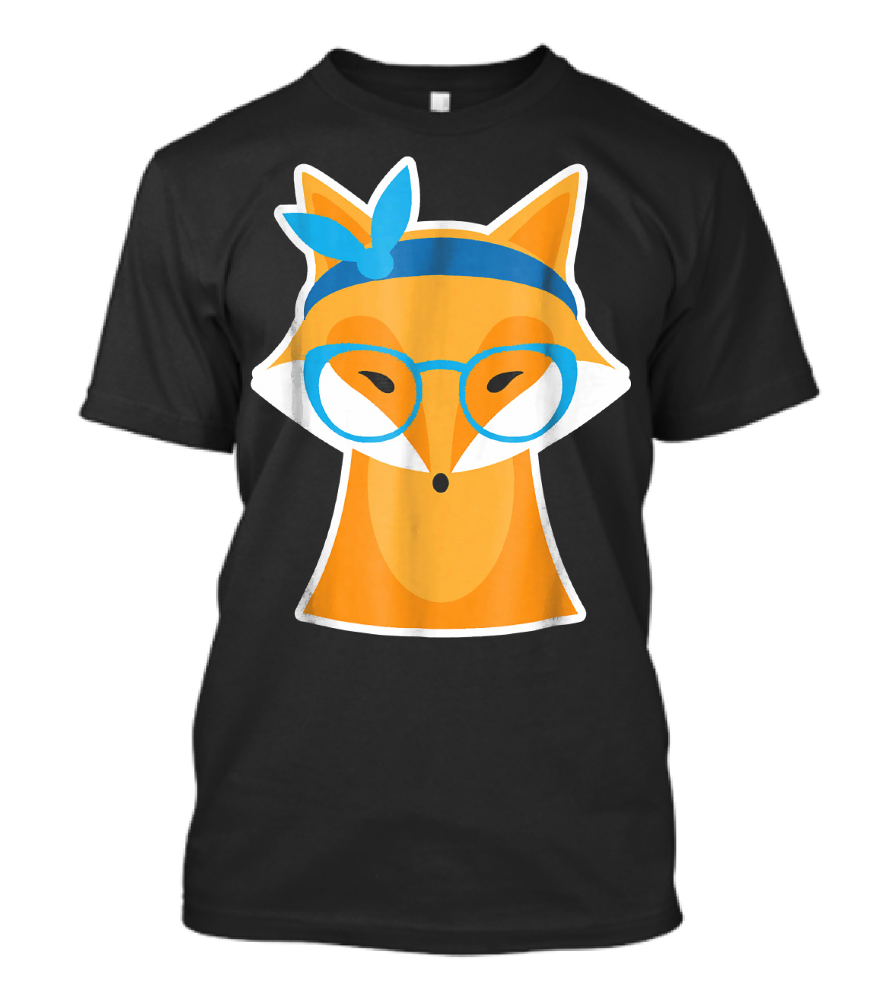 Hipster Style Fox With Glasses And Headband T-Shirt