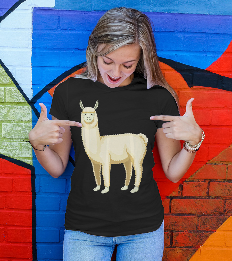 Llama Alpaca Women Men Kids Boy Animal T-Shirt