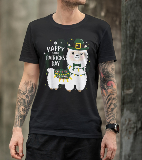 HAPPY SAINT PATRICKS DAY Llama Kids Lucky T-Shirt
