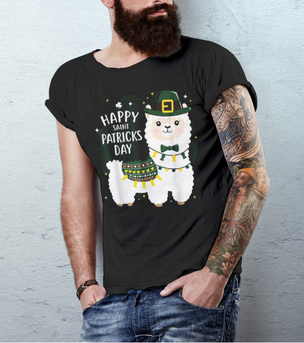 HAPPY SAINT PATRICKS DAY Llama Kids Lucky T-Shirt