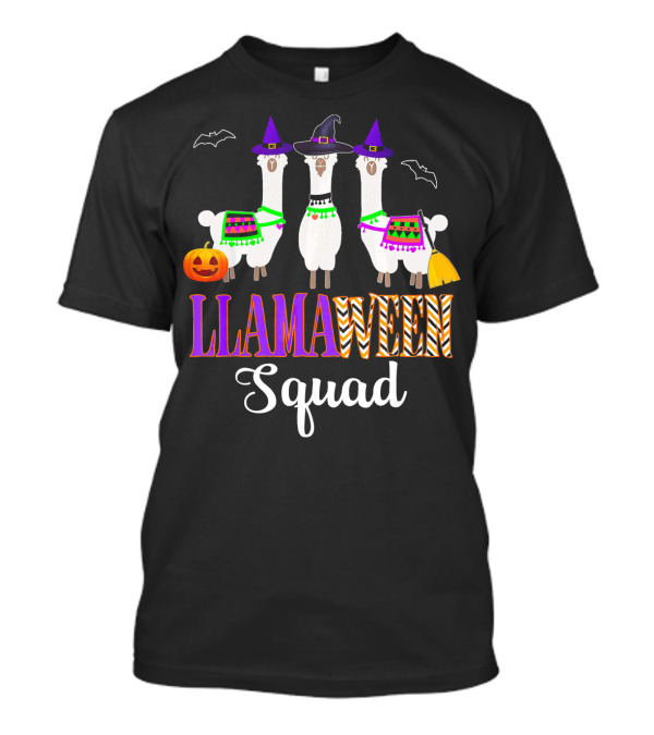 LLAMAWEEN Squad Halloween Pun Funny Llama Alpaca T-Shirt