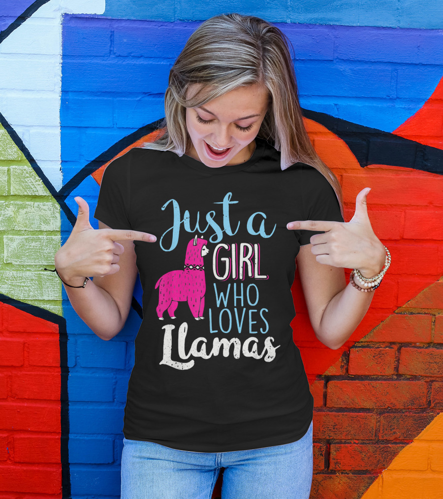 Just A Girl Who Loves Llamas Llama Lover Girl T-Shirt