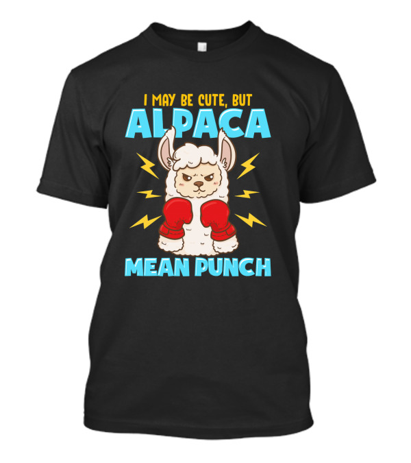 I May Be Cute But Alpaca Mean Punch Red Boxing Gloves Alpaca T-Shirt