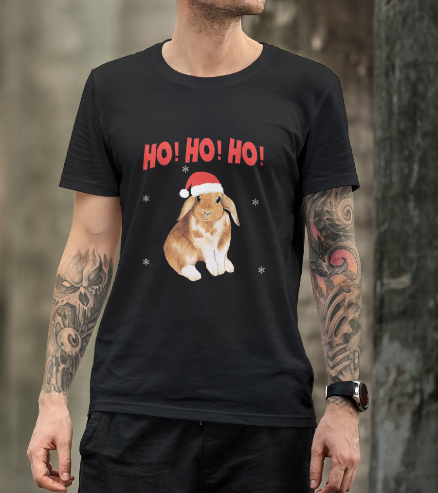 HO HO HO Bunny Rabbit Santa Holiday T-Shirt