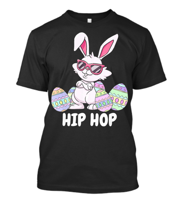 Hip Hop Bunny Rabbit With Pink Sunglasses And Easter Eggs T-Shirt