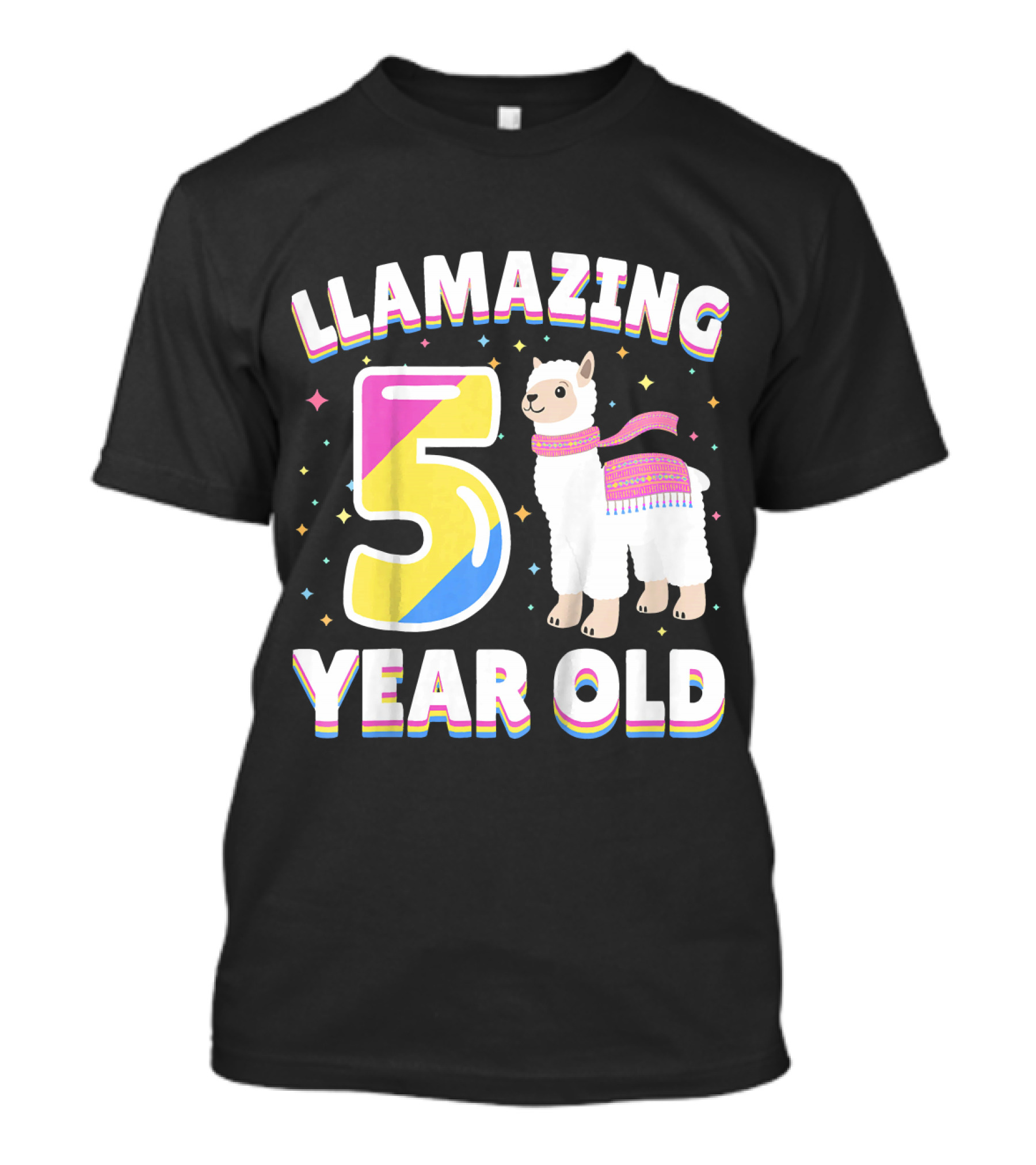 Llamazing 5 Year Old Birthday Llama Fifth Year T-Shirt