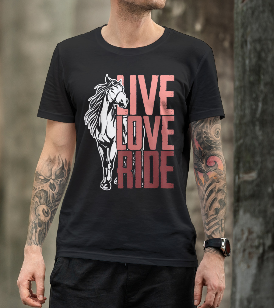 Live Love Ride Girls Horseback Equine Passion T-Shirt