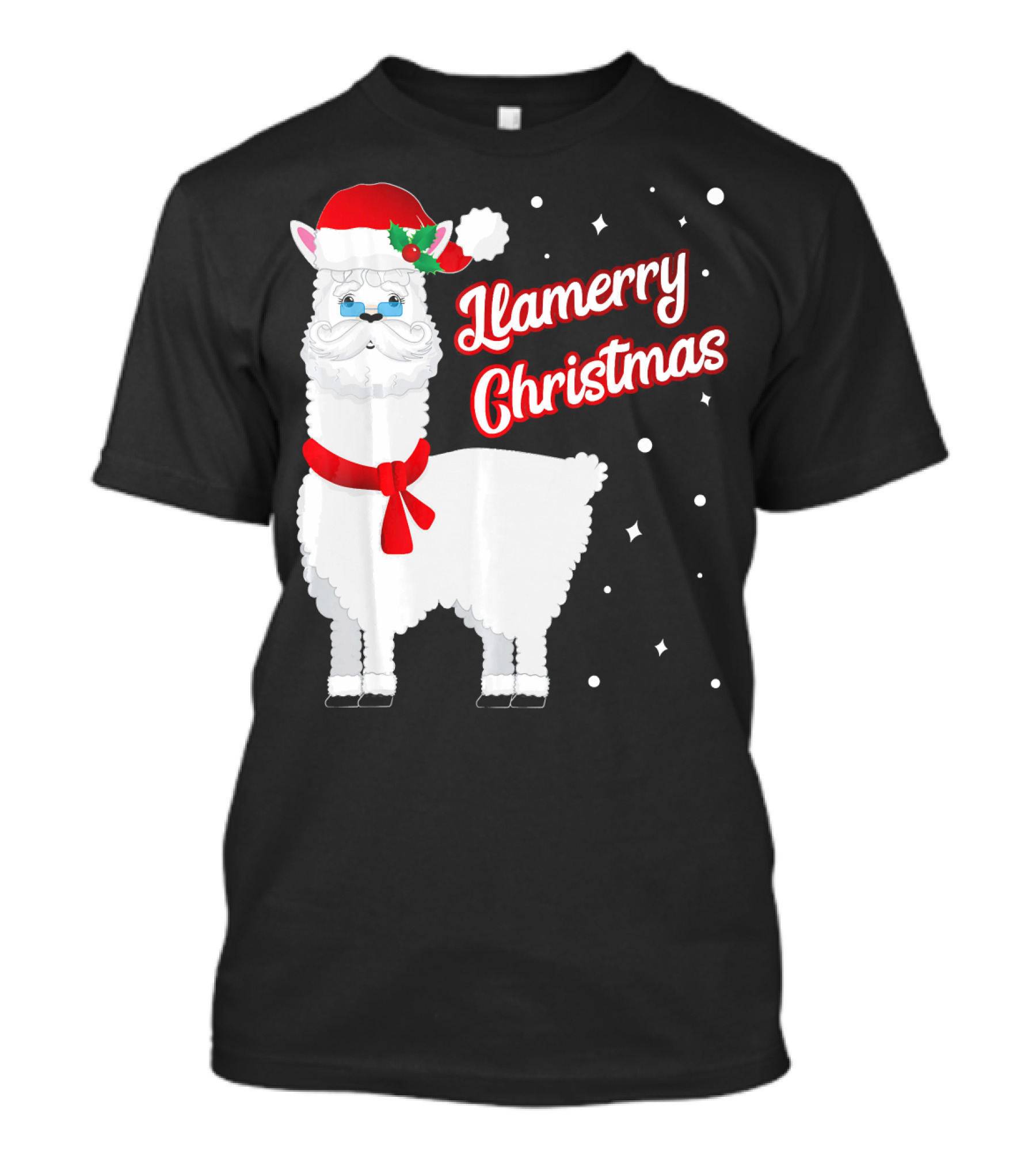 Llama Llamerry Christmas Santa Cla Holiday Festive T-Shirt