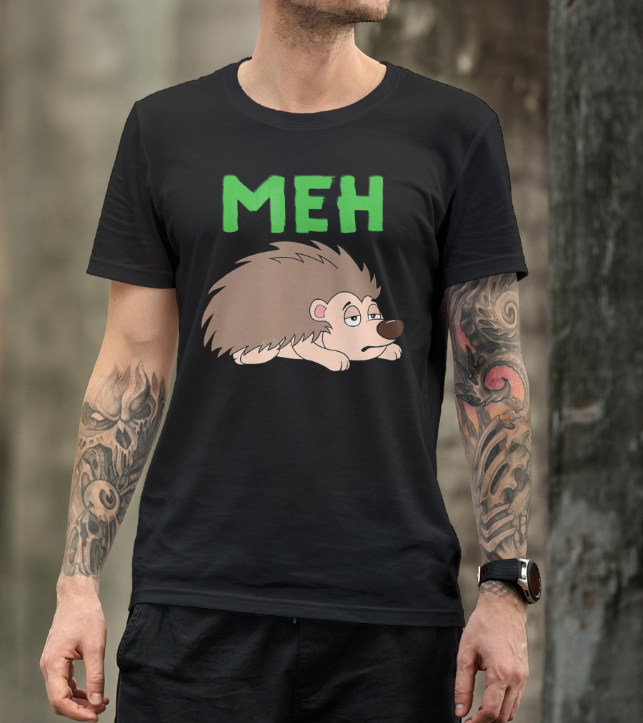 Meh Sarcastic Attitude Hedgehog Tired Expression T-Shirt