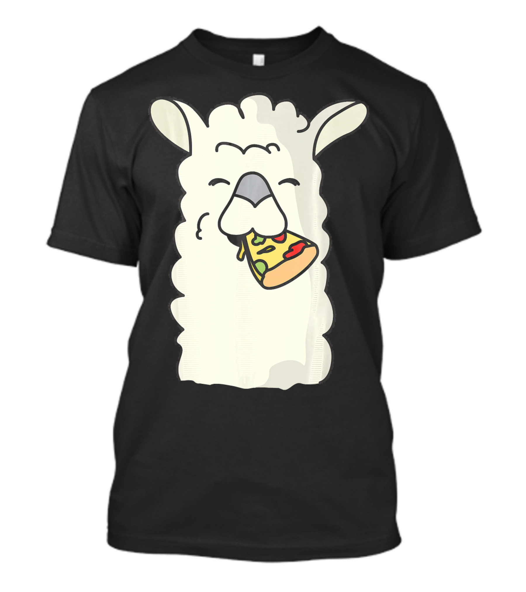 Llama Eating Pizza Funny Alpaca Snack Moment T-Shirt