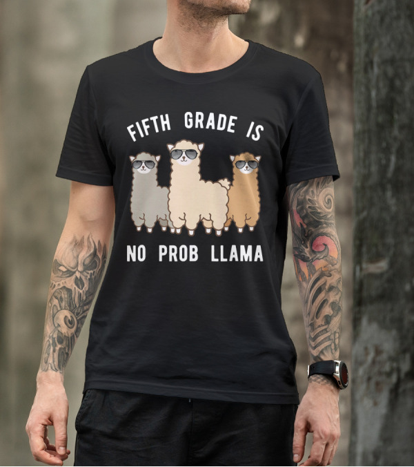 Fifth Grade Is No Prob Llama Sunglasses Trio T-Shirt