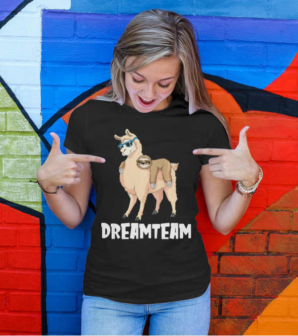 Llama Sloth Dreamteam Squad Lama Alpac T-Shirt