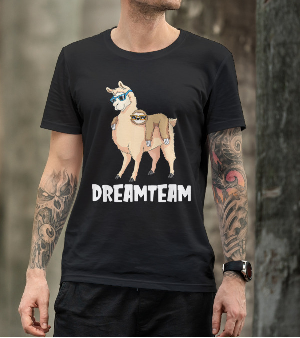 Llama Sloth Dreamteam Squad Lama Alpac T-Shirt