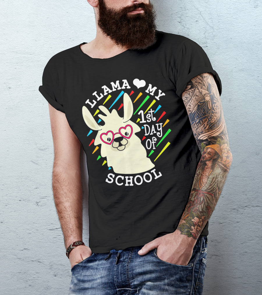 Llama Love My 1st Day Of School T-Shirt