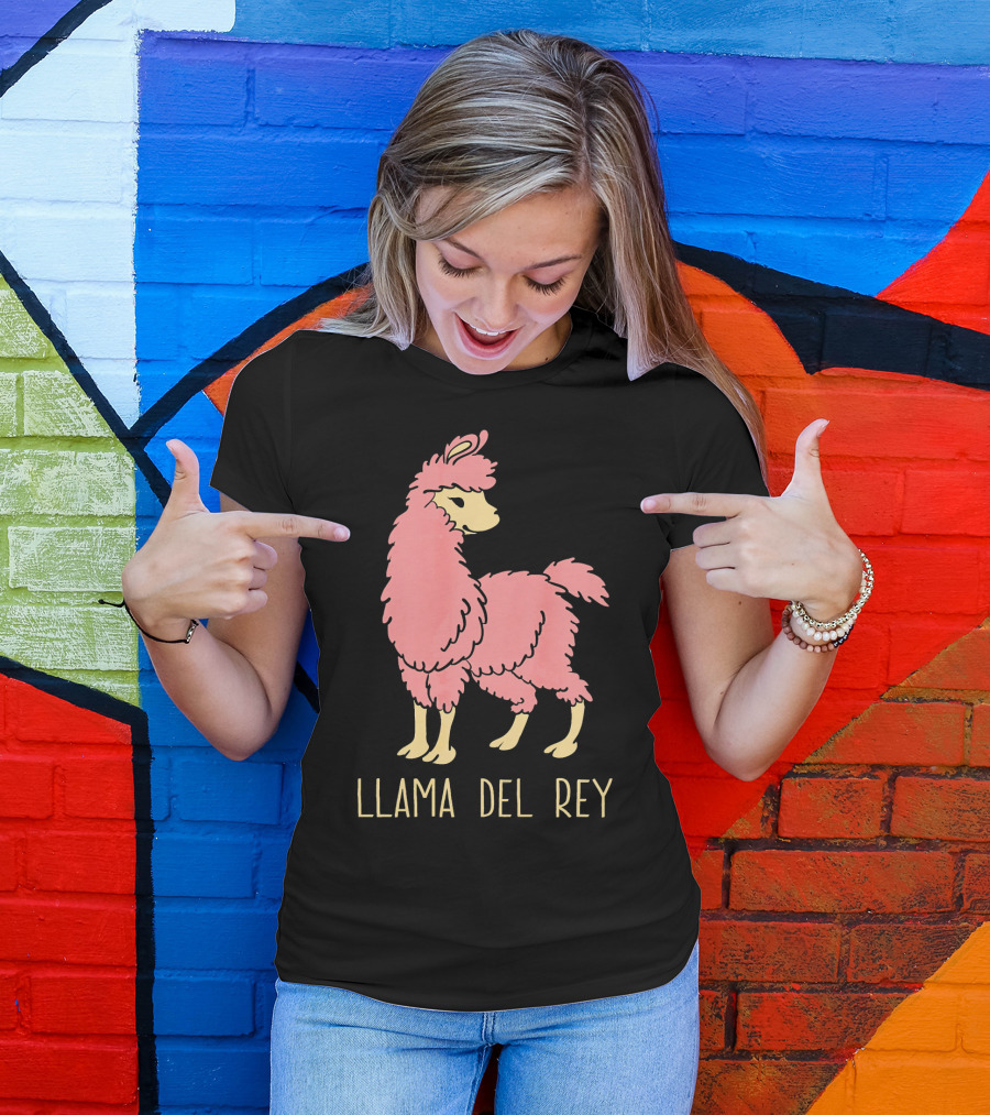 Llama Del Rey Pink Llama T-Shirt