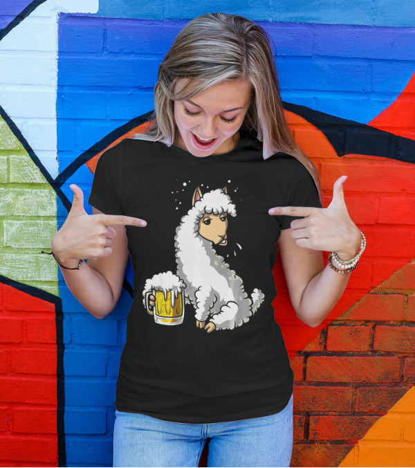 Llama-Alpaca Beer Mug Celebration Party T-Shirt