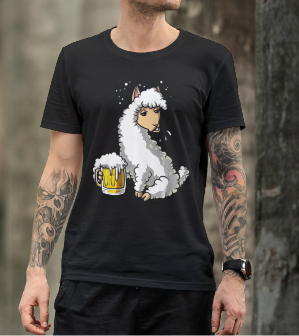 Llama-Alpaca Beer Mug Celebration Party T-Shirt