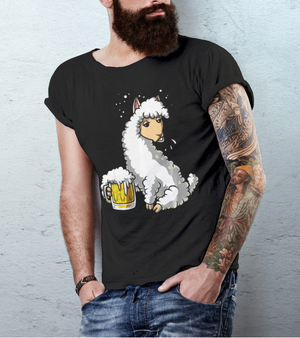 Llama-Alpaca Beer Mug Celebration Party T-Shirt