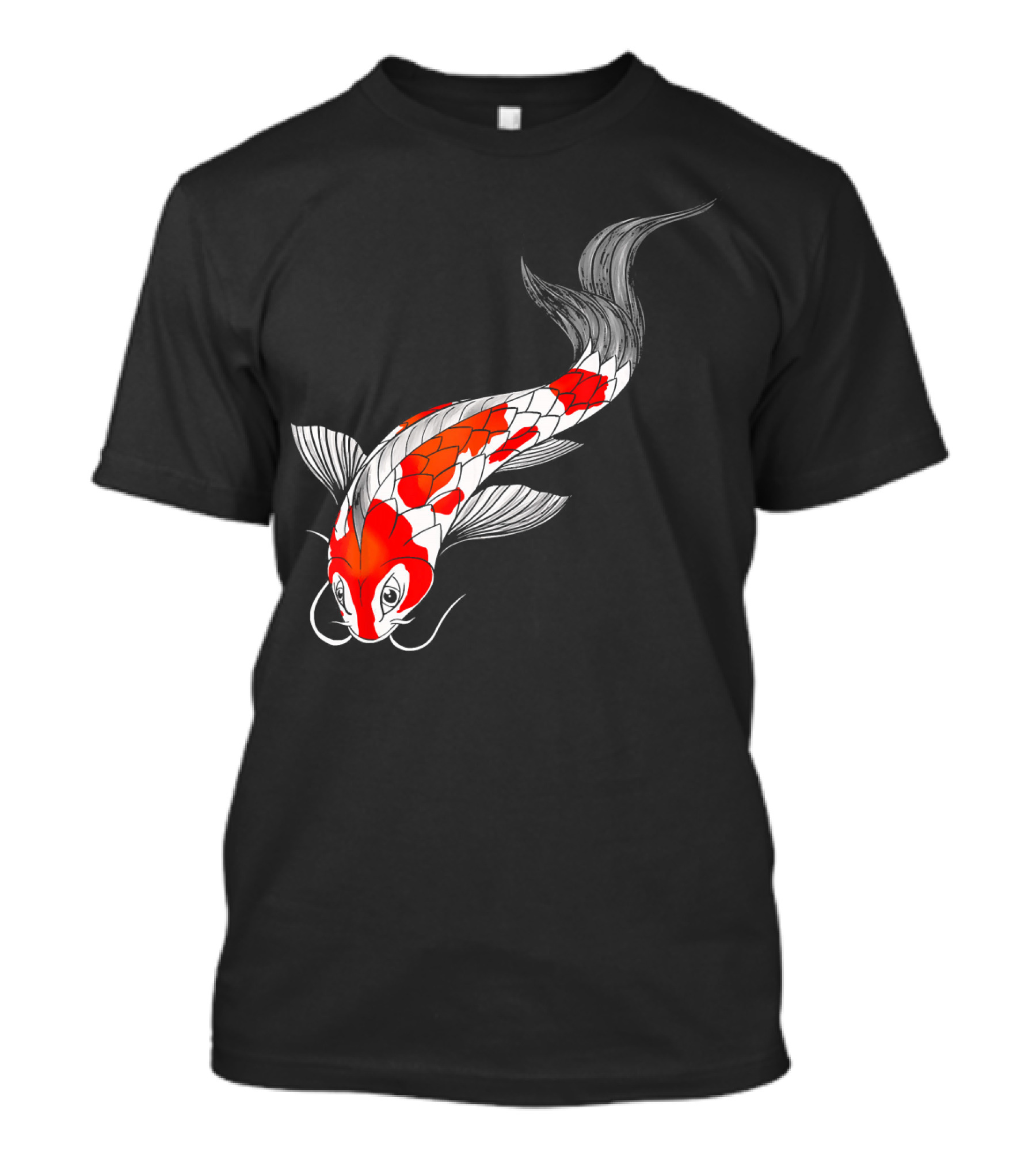 Koi Fish Fish Lover Black And White Red T-Shirt