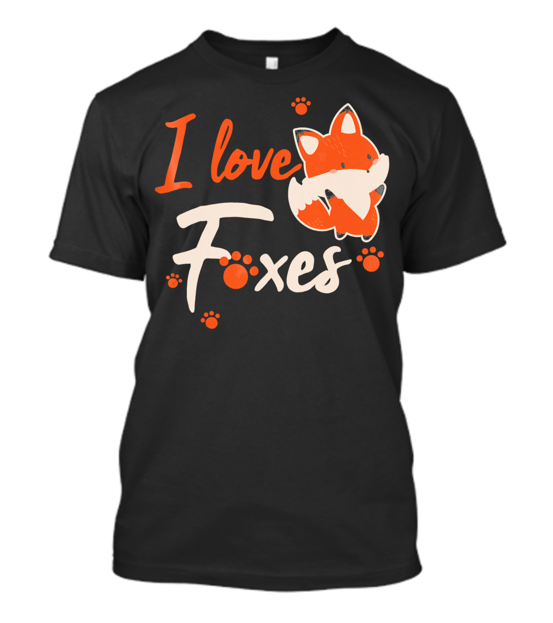 I Love Foxes Cute Fox Paws T-Shirt