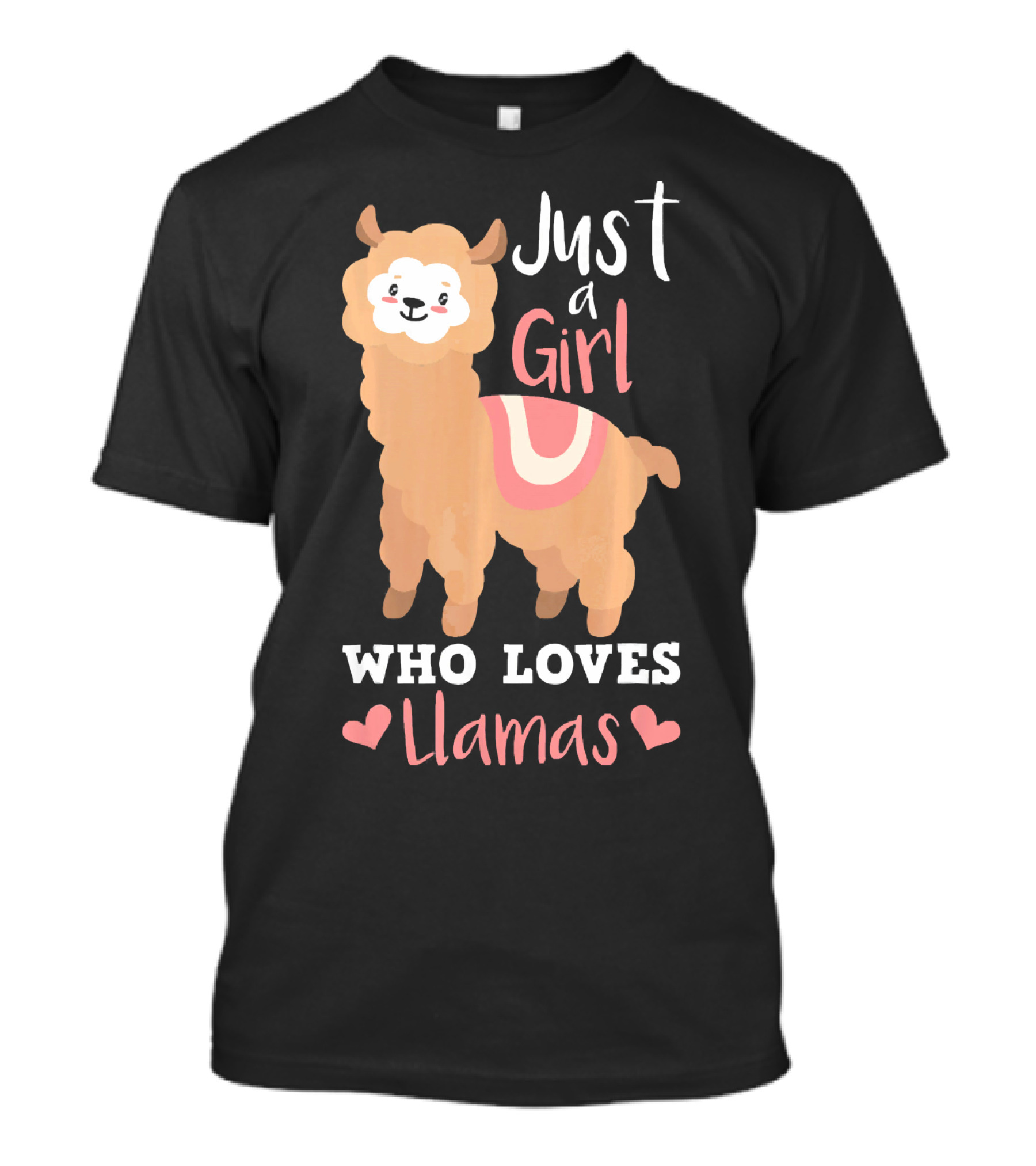 Just A Girl Who Loves Llamas Funny Cute Llama Alpa T-Shirt