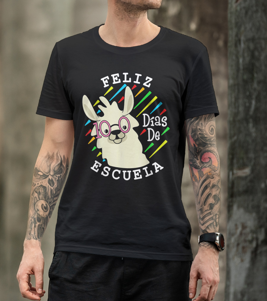 Feliz 100 Días De Escuela Llama Alegre T-Shirt