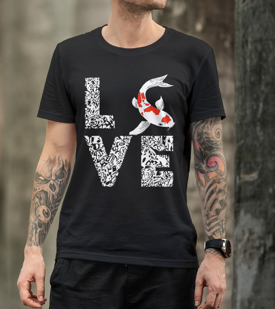 Koi Fish Carp Love Nishi Pond Heater T-Shirt