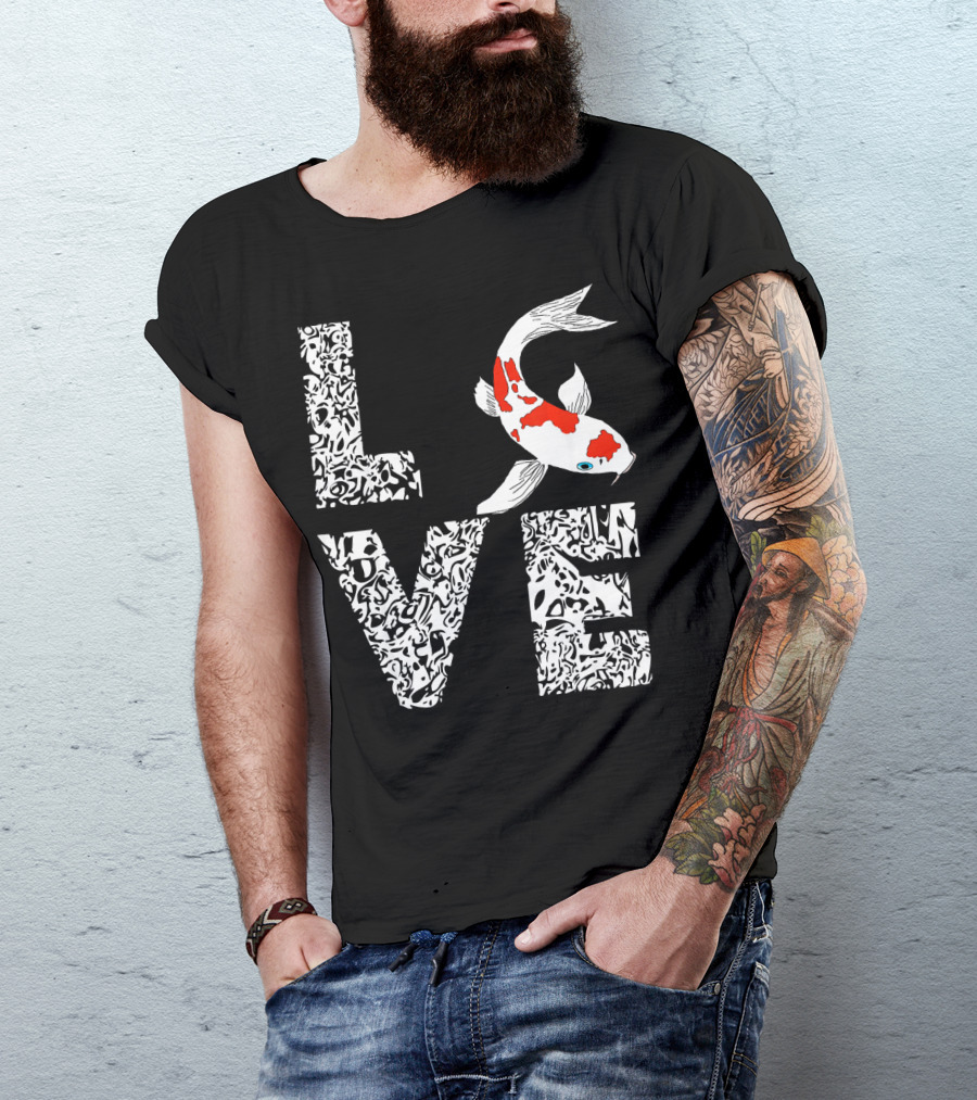 Koi Fish Carp Love Nishi Pond Heater T-Shirt