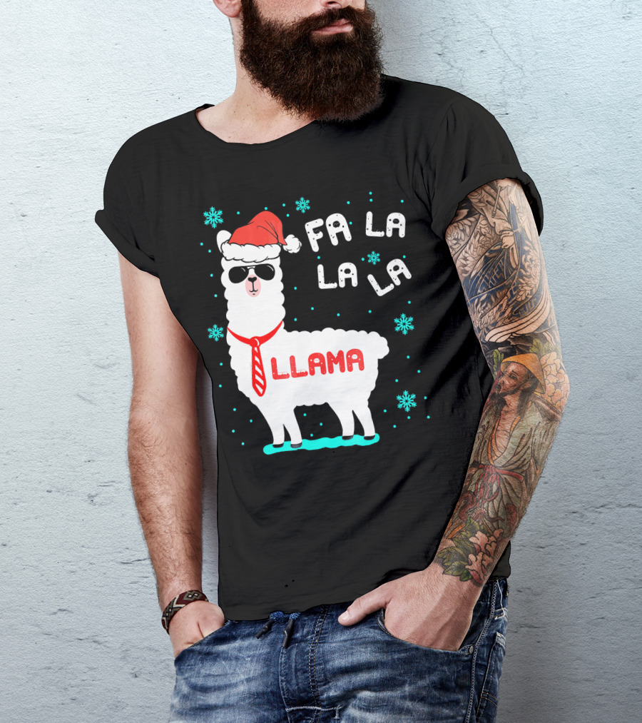 Llama Christmas FA LA LA LA T-Shirt