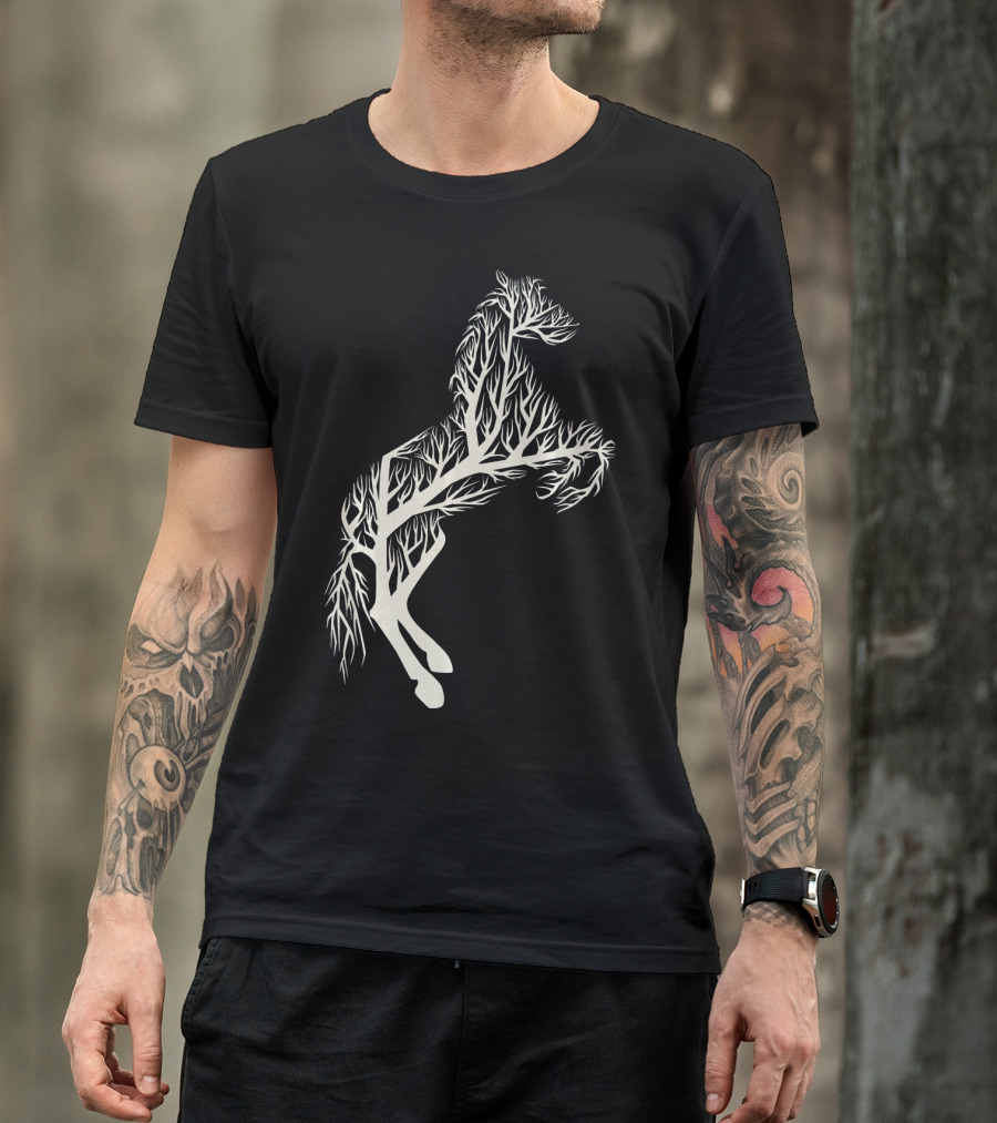 Horse Tree Branches Forming Horse T-Shirt
