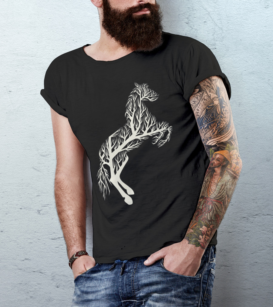 Horse Tree Branches Forming Horse T-Shirt