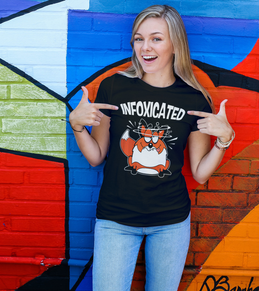 INFOXICATED FOX CARTOON SPINNING DIZZY T-Shirt