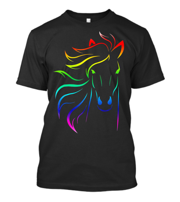 Horse Equestrian Riding Rainbow Color T-Shirt