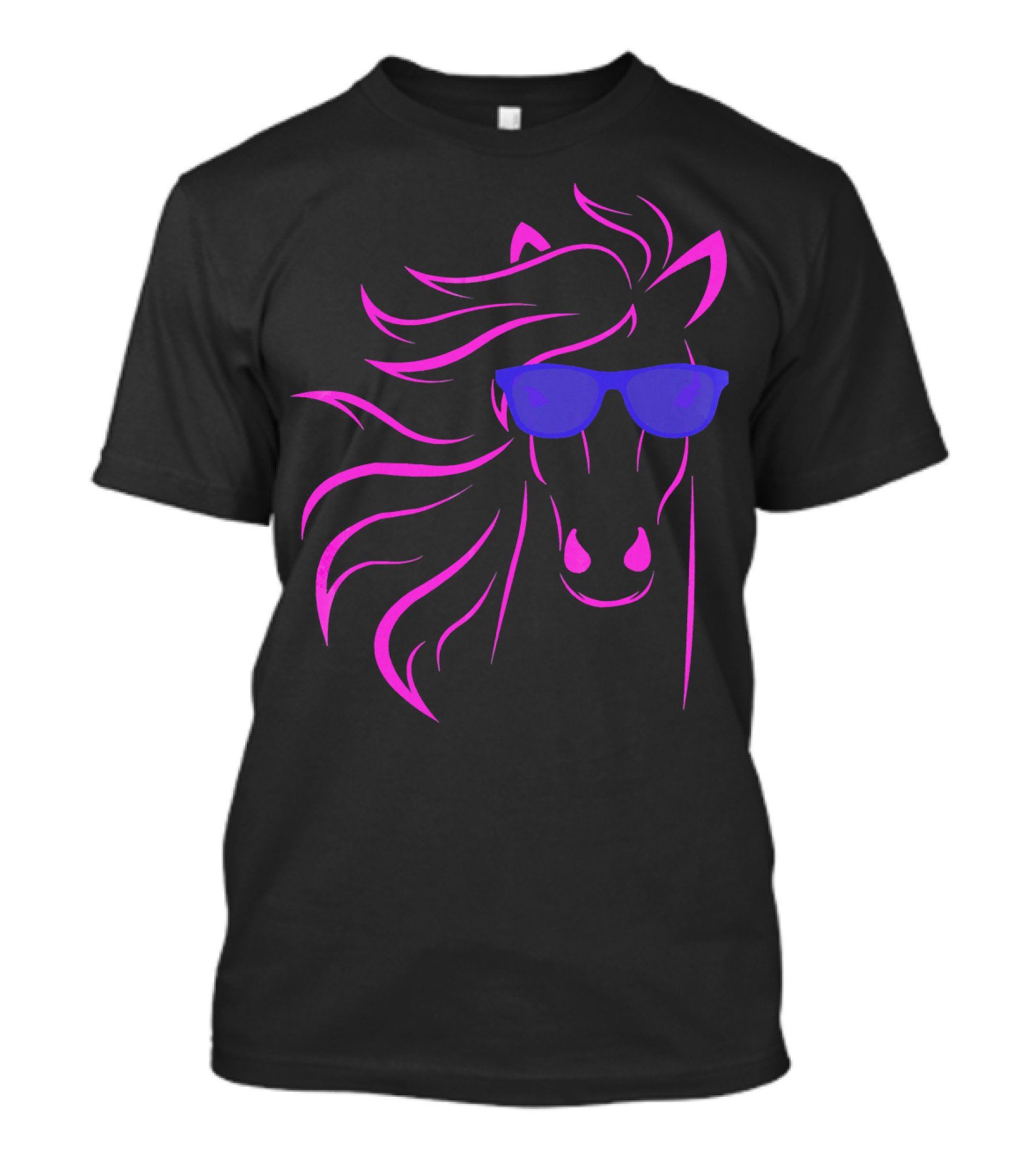 Horse Lover Sunglasses Funny Equestrian Pink And Purple Graphics T-Shirt