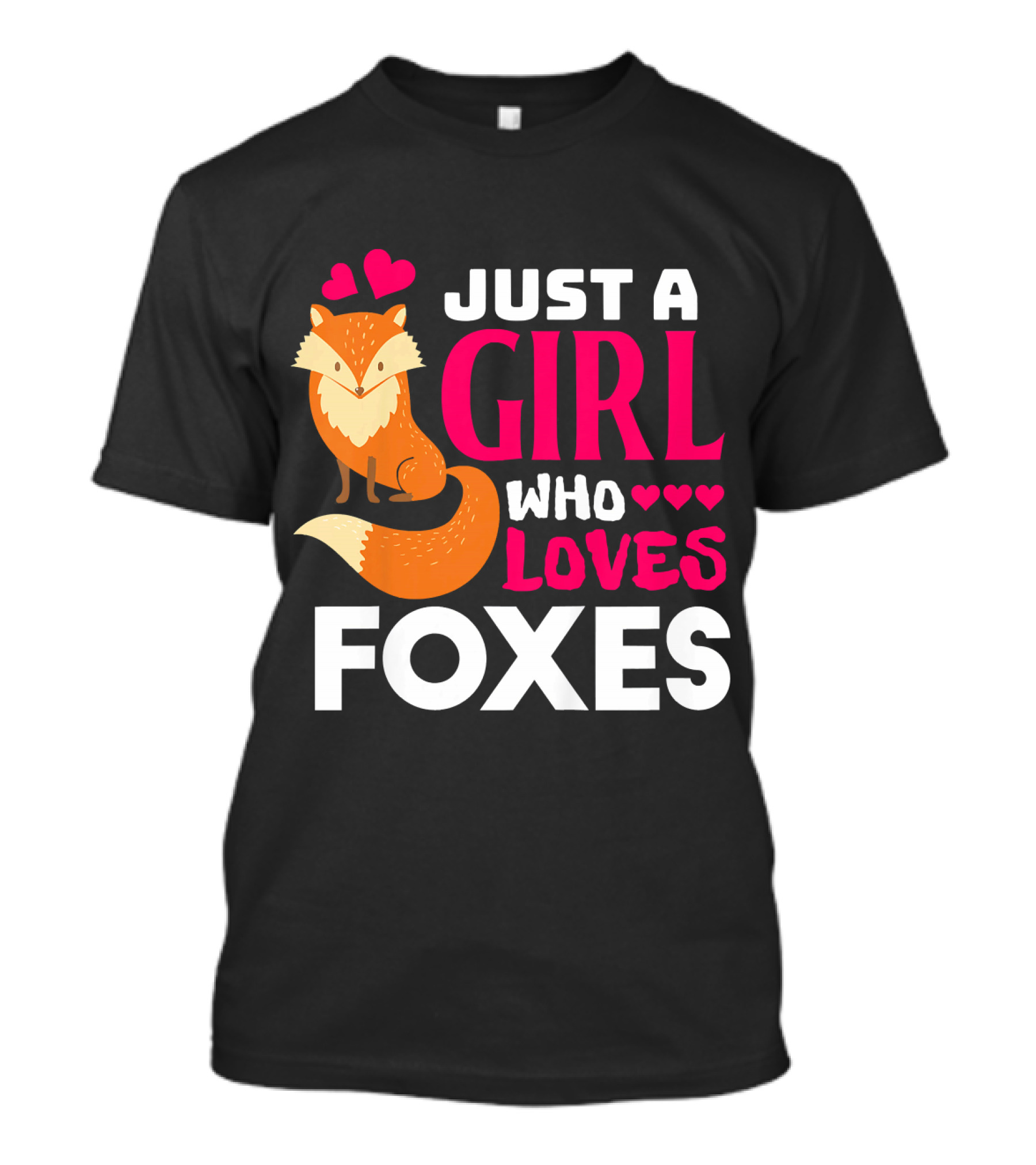 Just A Girl Who Loves Foxes With Hearts T-Shirt