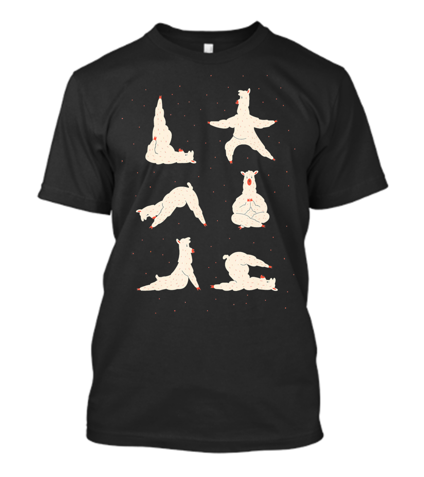 Llama Yoga Stretching Poses Collection T-Shirt