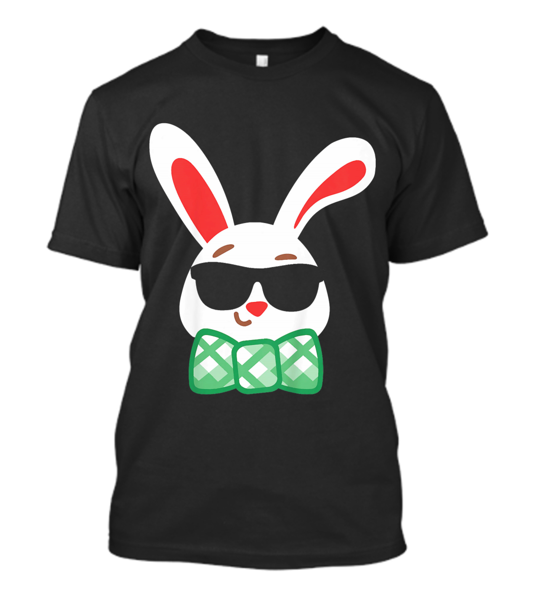 Kids Bunny With Sunglasses Cute Easter Bow Tie T-Shirt