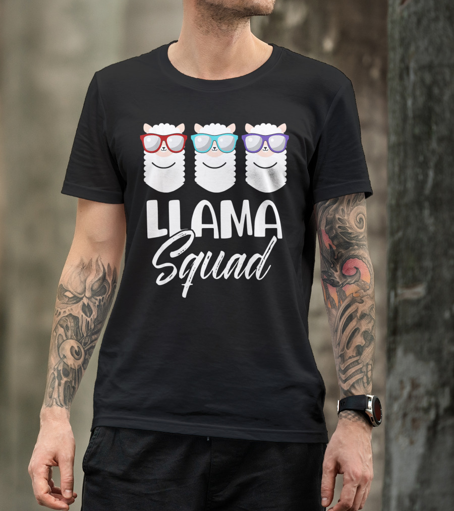 Llama Squad Sunglasses Trio T-Shirt