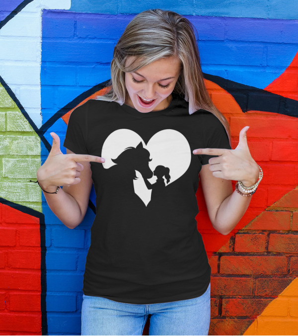 Horse Girl Heart Silhouette For Horse Lovers T-Shirt