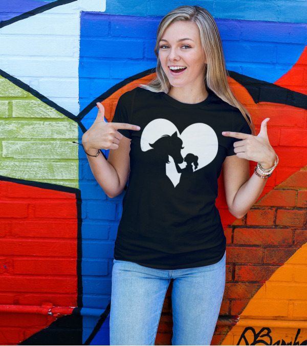 Horse Girl Heart Silhouette For Horse Lovers T-Shirt