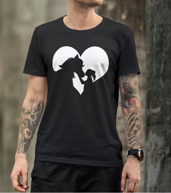 Horse Girl Heart Silhouette For Horse Lovers T-Shirt