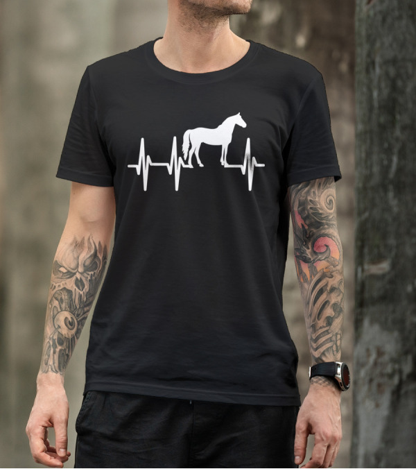 Horse Heartbeat Lover EKG Pulse T-Shirt