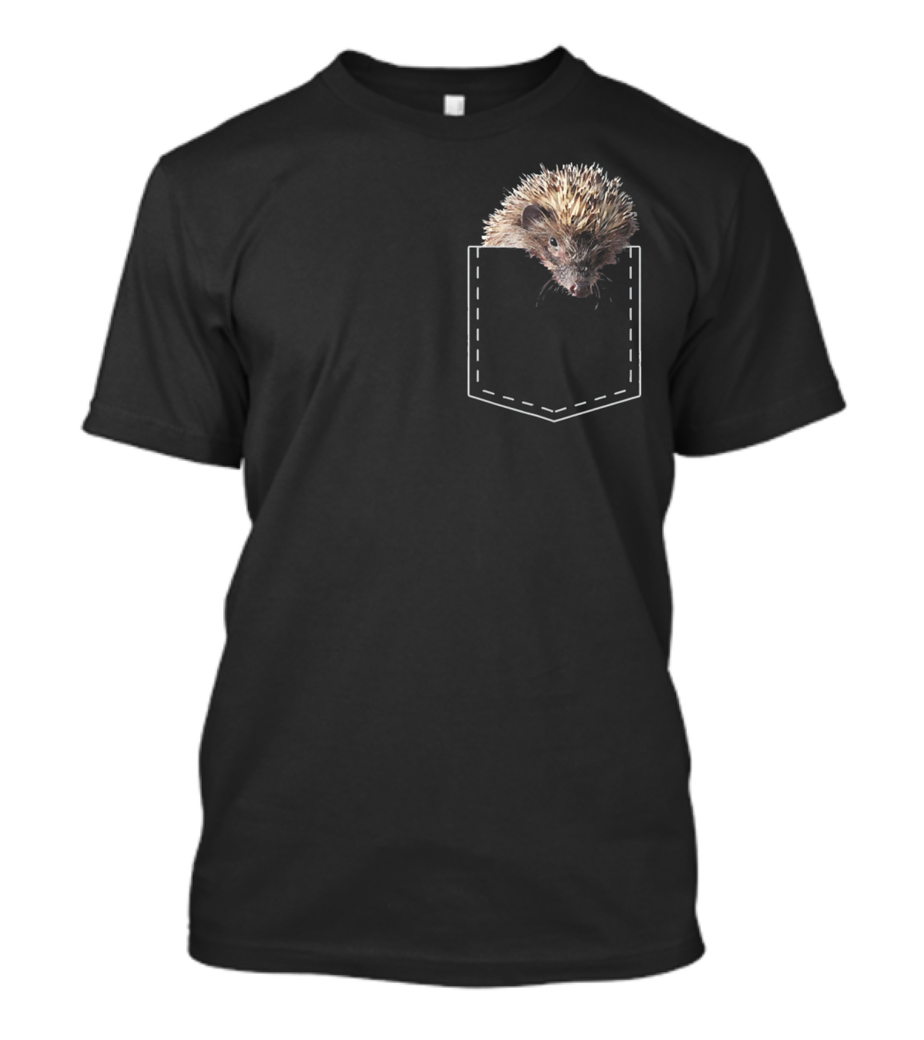 Hedgehog Lover Funny Pocket Humor Furry Friend Peeking Out T-Shirt