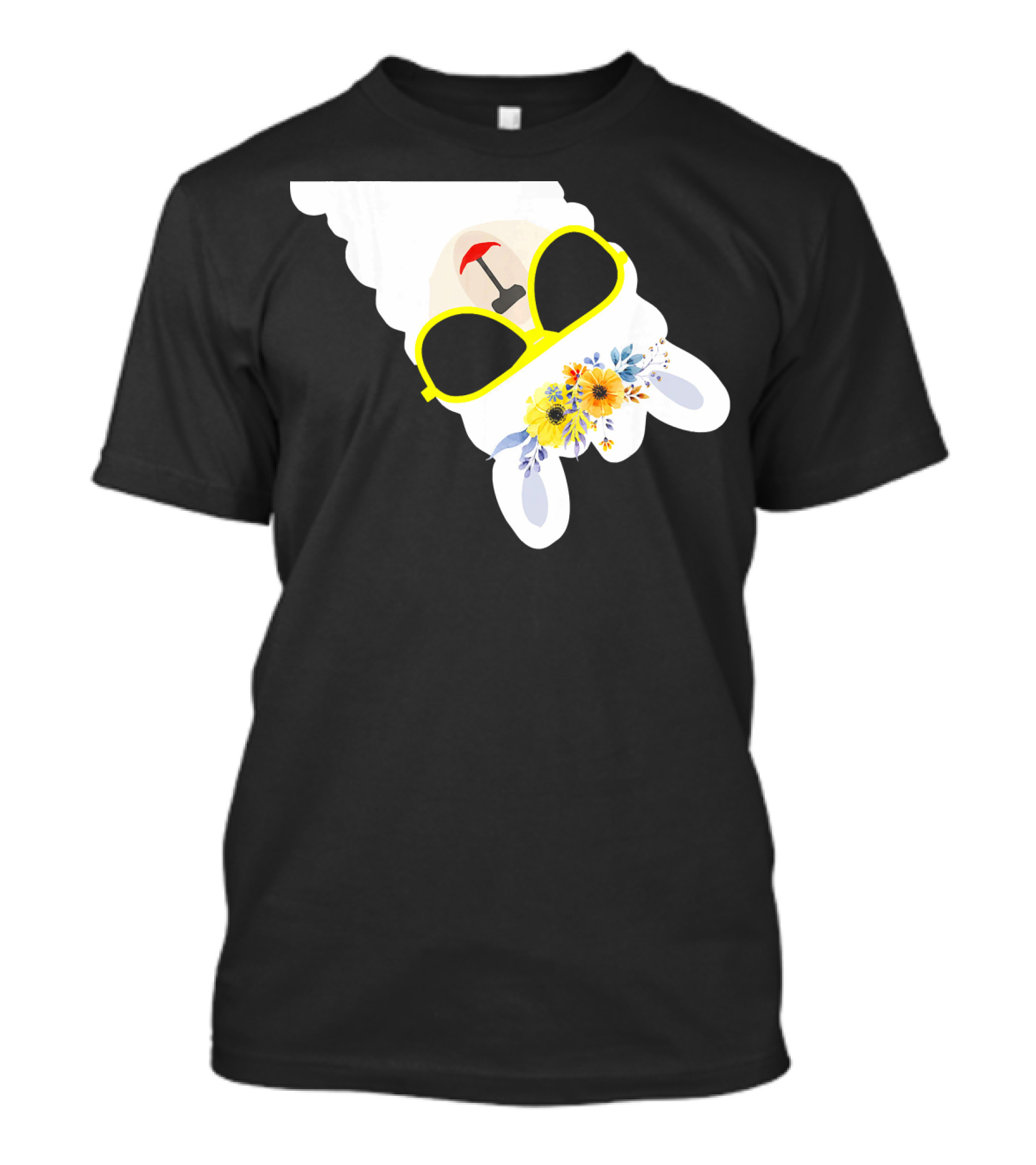 Llama Alpaca Cute Flower Sunglasses Hippie Umbrella T-Shirt